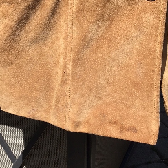 Vintage BoHo Suede Leather Coat Removable Lining - Picture 13 of 13